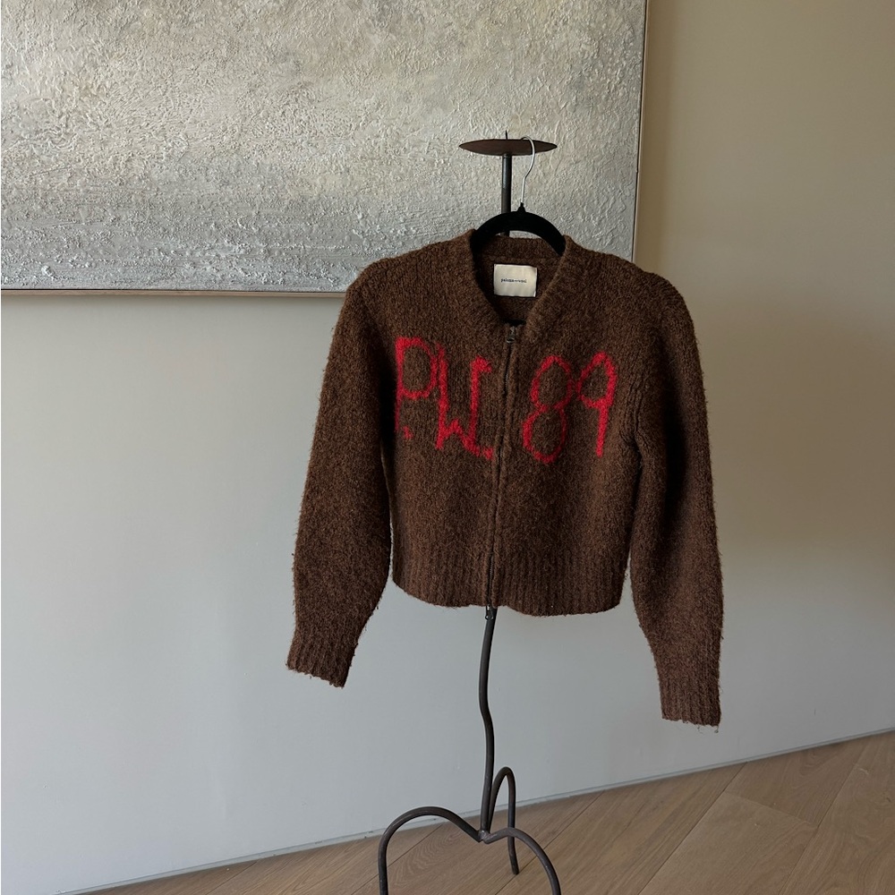Paloma Wool Brown Ben Perdut Knitted Zip Cardigan Jacket Sweater Alpaca 1989 Top